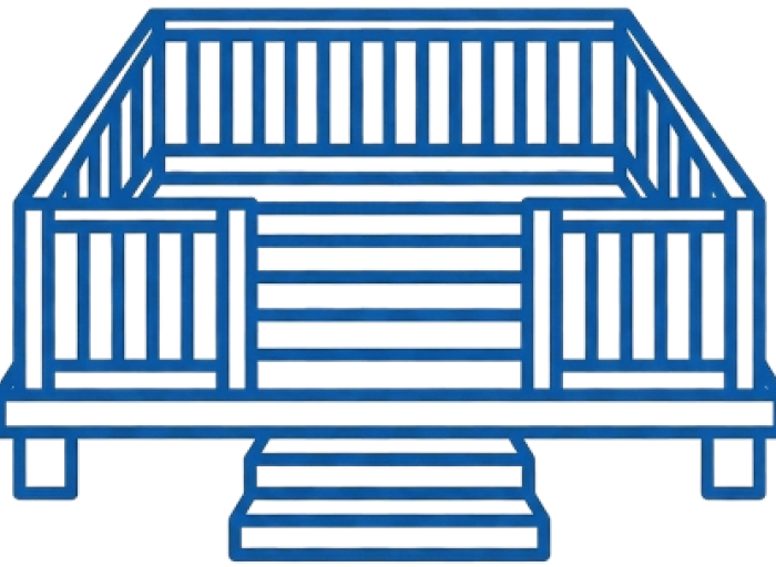8c81a31e-df3e-40ef-854f-51ea116dfc59_removalai_preview Line-art deck blueprint by TM Exterior Solutions LLC: raised platform, rails, steps